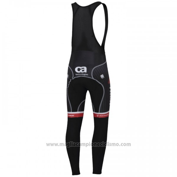 2017 Abbigliamento Ciclismo Trek Segafredo Rosso e Nero Manica Lunga e Salopette